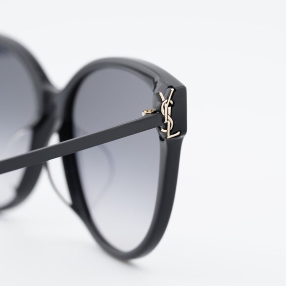 Saint Laurent SLM48S_A/K 002 Sunglasses Black Cat Eye Frame, Grey Lenses main image 11
